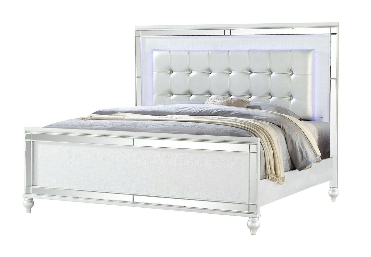 Galaxy Home Sterling King Bed in White - galleria furniture outlet