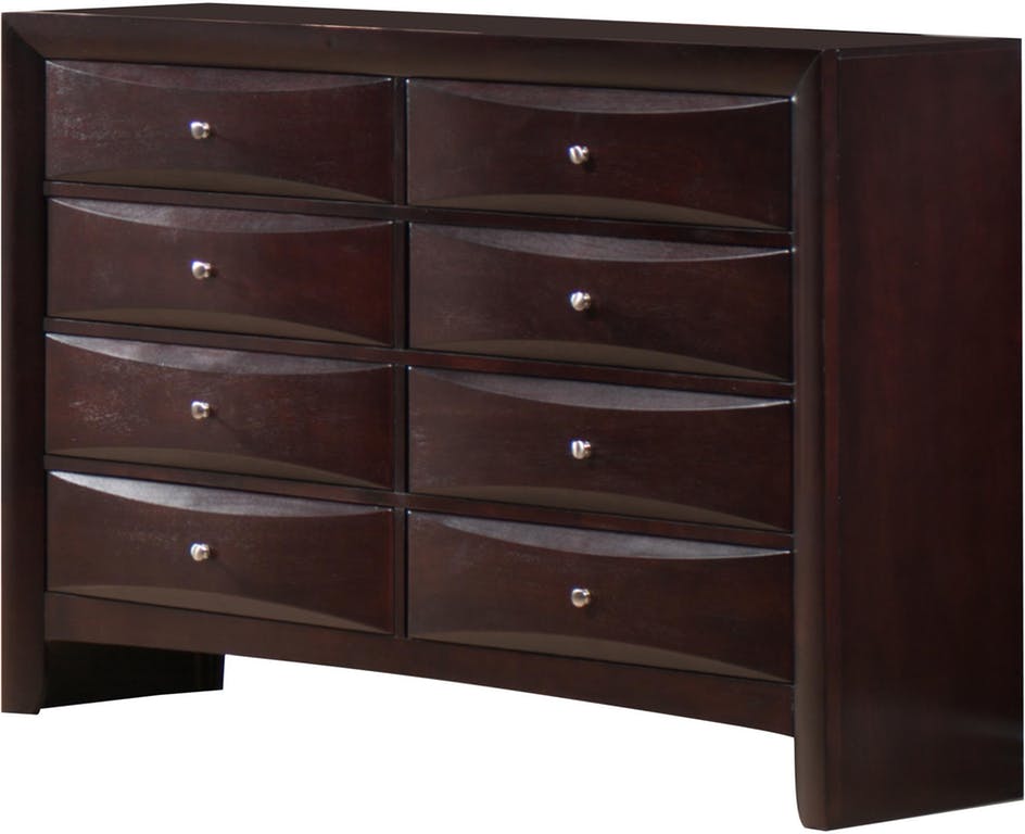 Elements International Emily 8 Drawers Dresser in Espresso Lacquer image