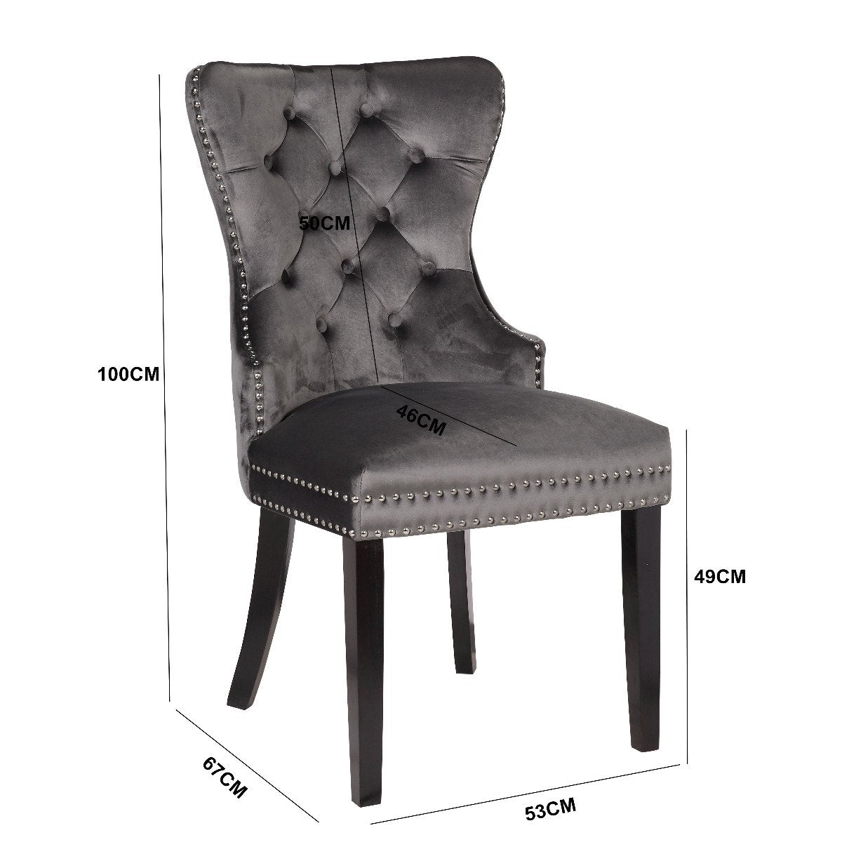Galaxy Home Erica Wood Legs Dining Chair (Set of 2) in Dark Grey - galleria furniture outlet