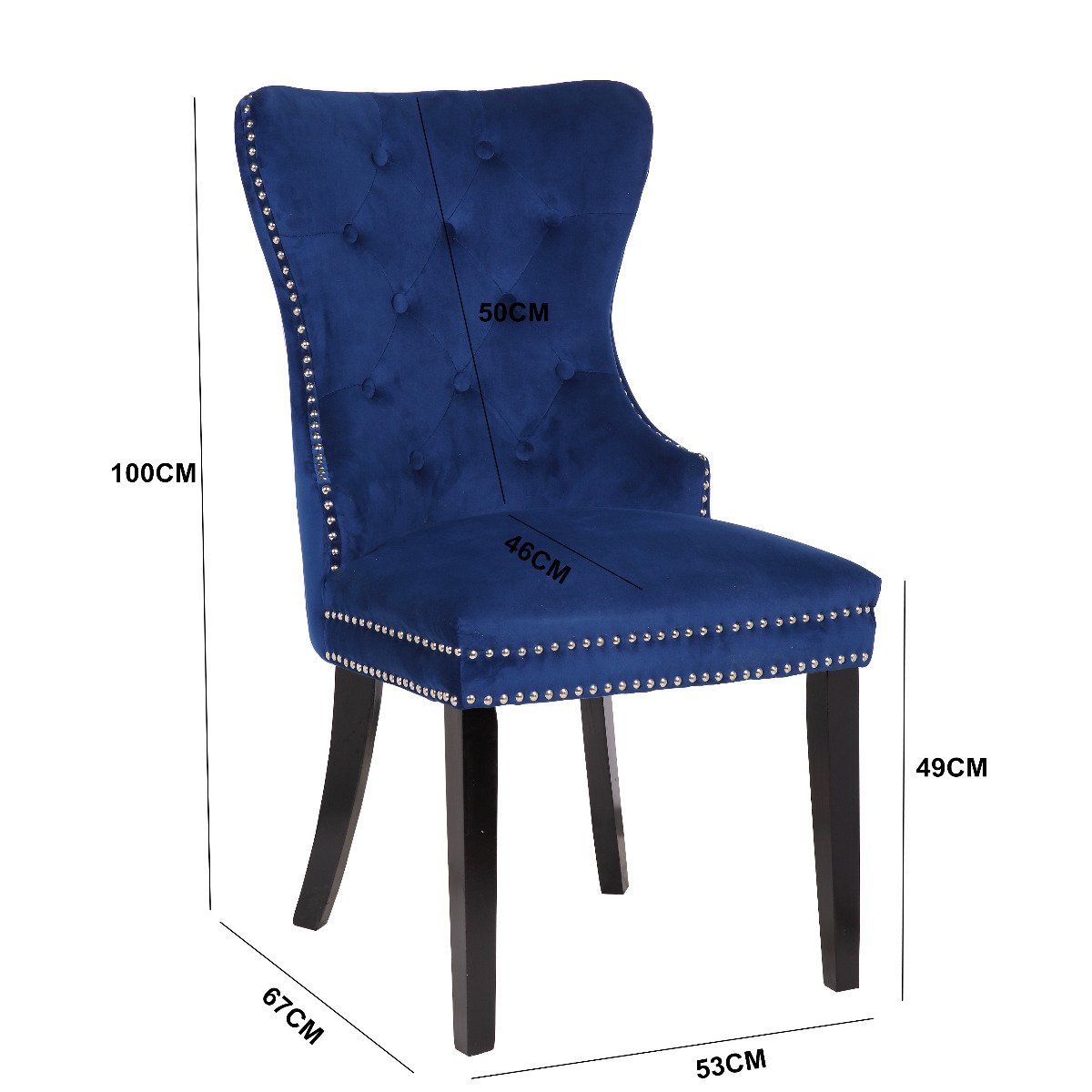 Galaxy Home Erica Wood Legs Dining Chair (Set of 2) in Blue - galleria furniture outlet