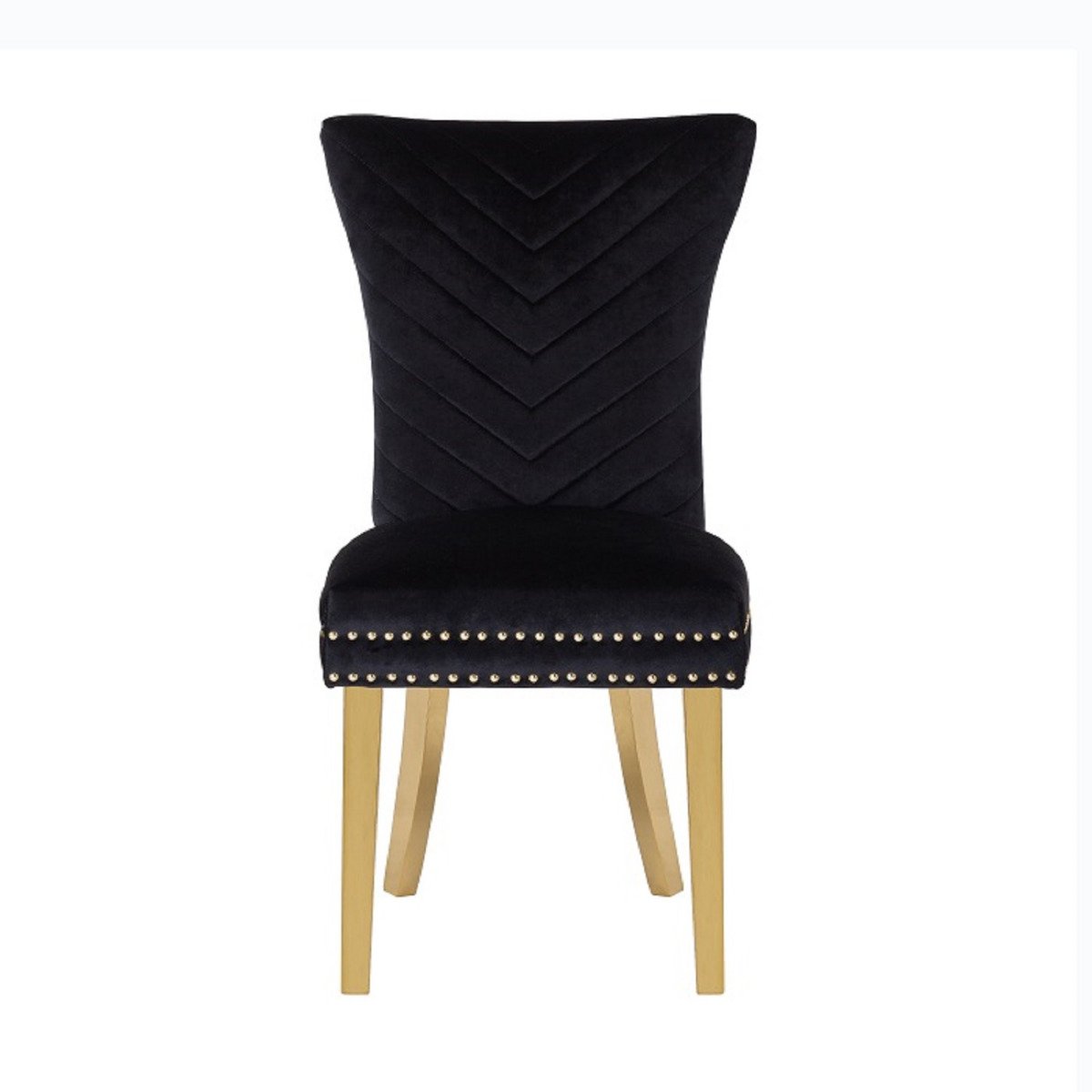 Galaxy Home Eva Gold Legs Dining Chair (Set of 2) in Black - galleria furniture outlet