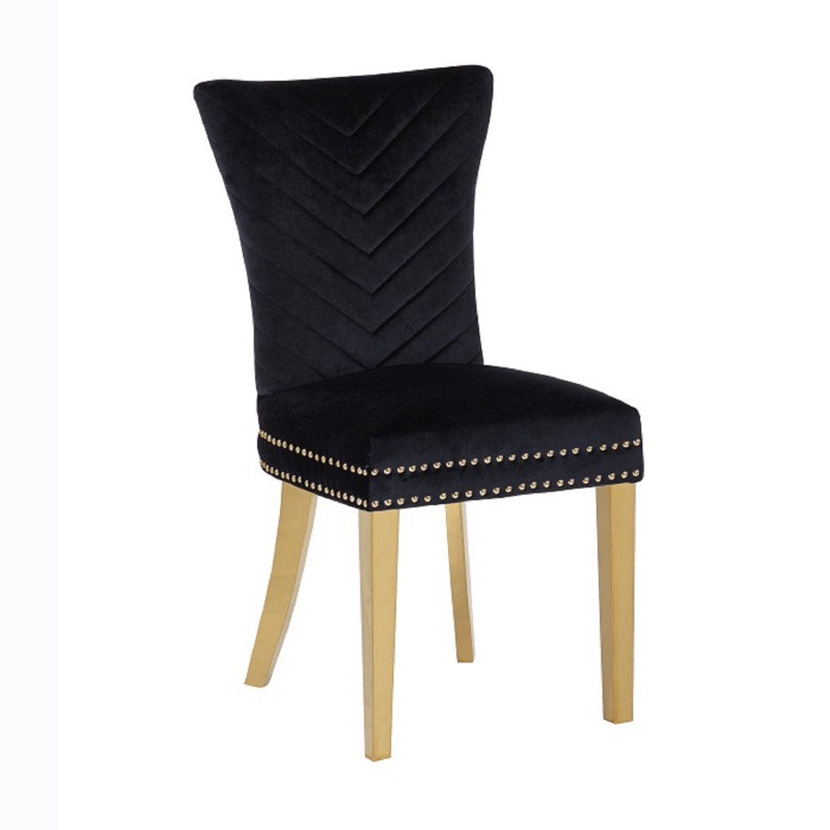 Galaxy Home Eva Gold Legs Dining Chair (Set of 2) in Black - galleria furniture outlet