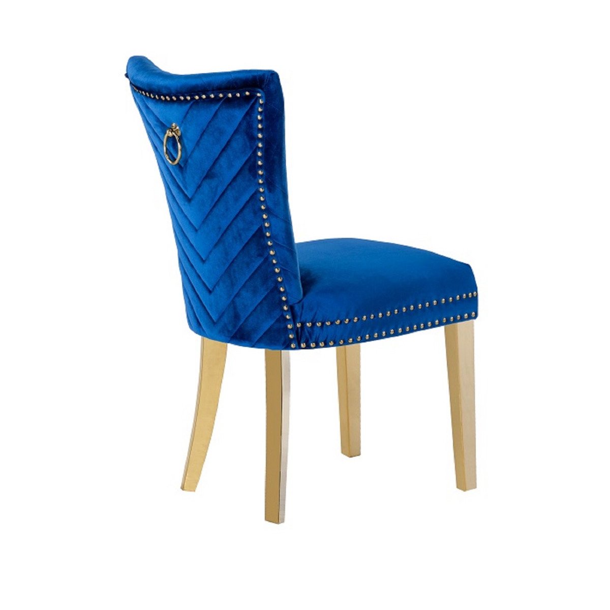 Galaxy Home Eva Gold Legs Dining Chair (Set of 2) in Blue - galleria furniture outlet