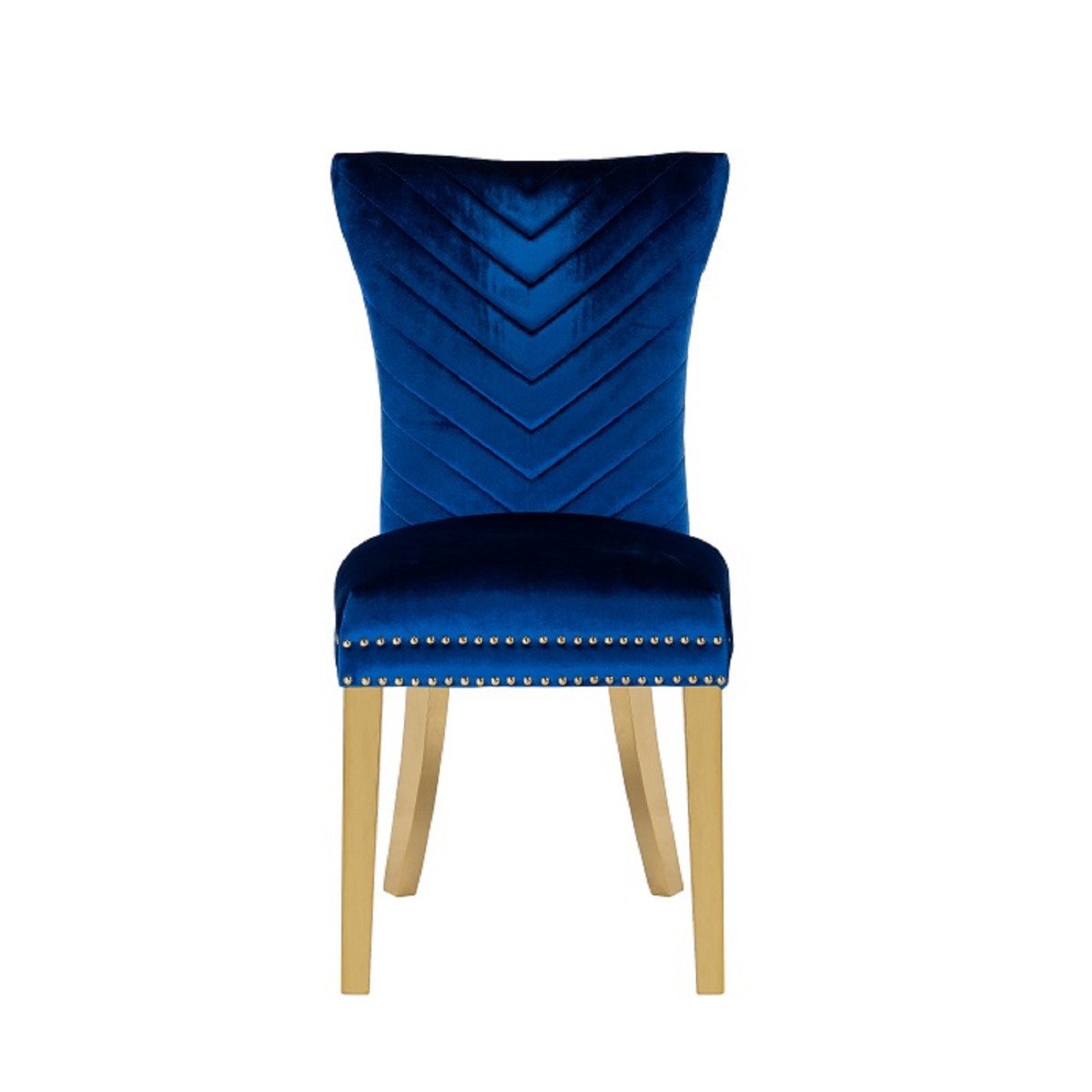 Galaxy Home Eva Gold Legs Dining Chair (Set of 2) in Blue - galleria furniture outlet