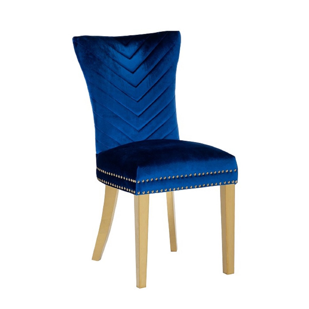 Galaxy Home Eva Gold Legs Dining Chair (Set of 2) in Blue - galleria furniture outlet