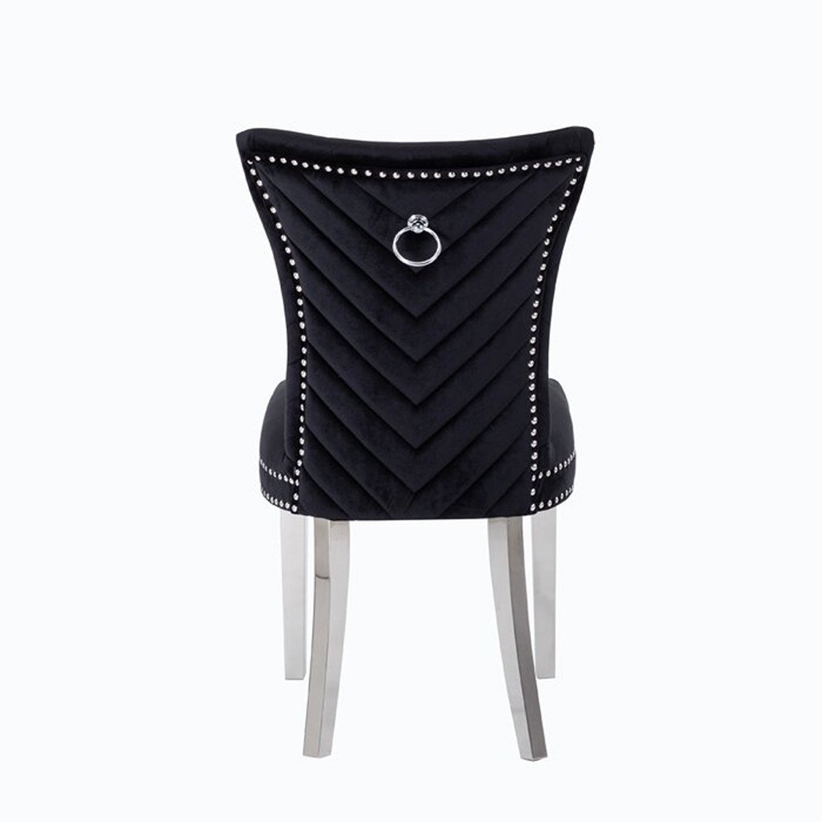 Galaxy Home Eva Stainless Steel Dining Chair (Set of 2) in Black