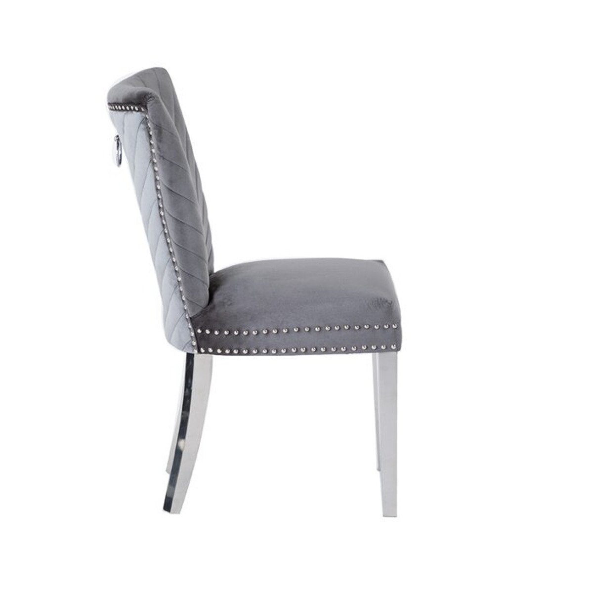 Galaxy Home Eva Stainless Steel Dining Chair (Set of 2) in Grey - galleria furniture outlet