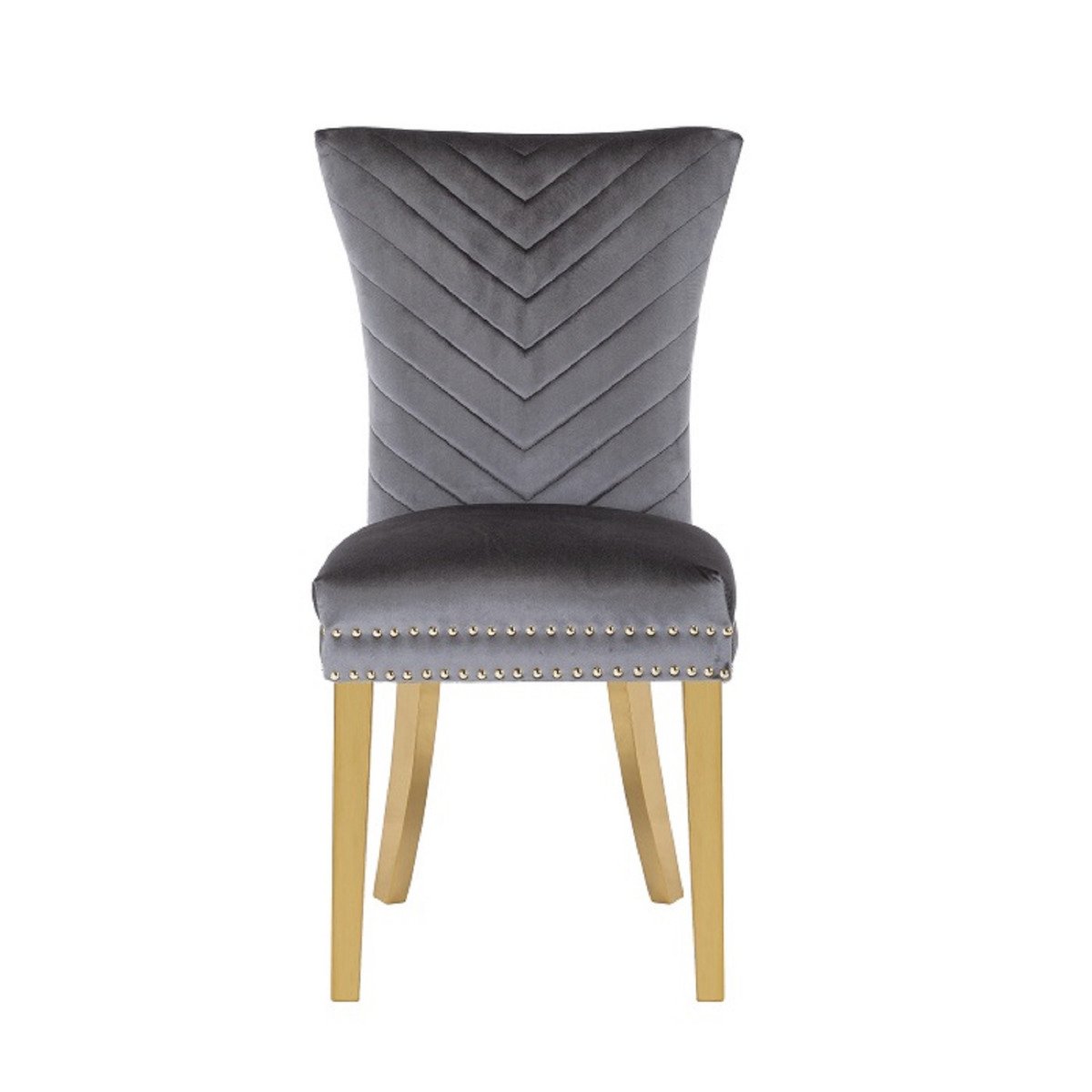 Galaxy Home Eva Gold Legs Dining Chair (Set of 2) in Grey - galleria furniture outlet
