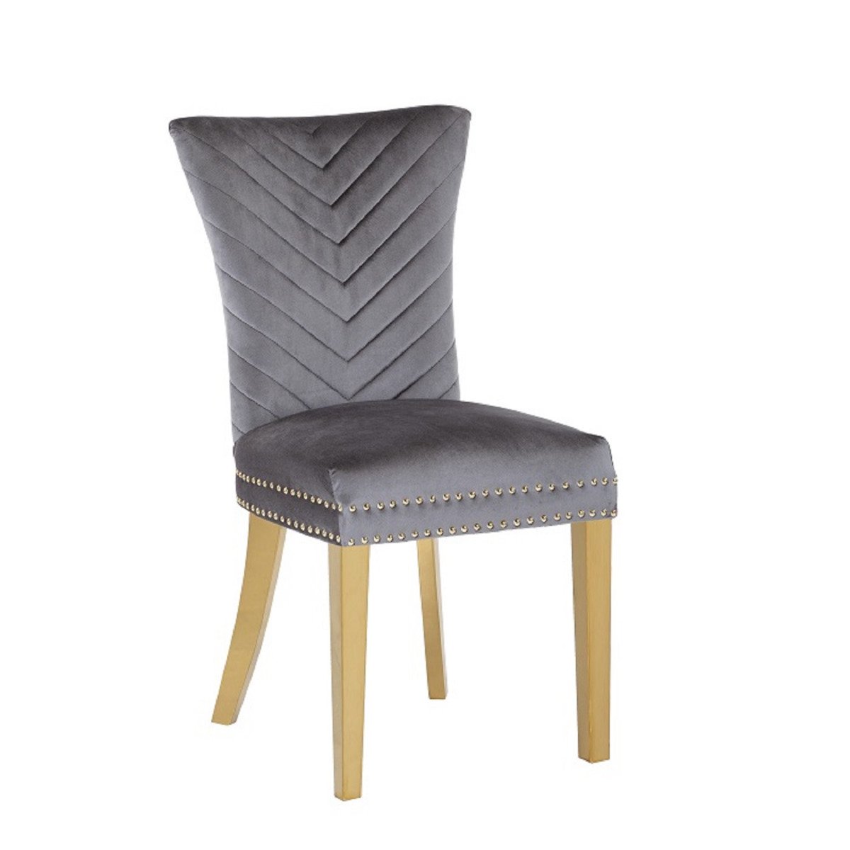 Galaxy Home Eva Gold Legs Dining Chair (Set of 2) in Grey - galleria furniture outlet