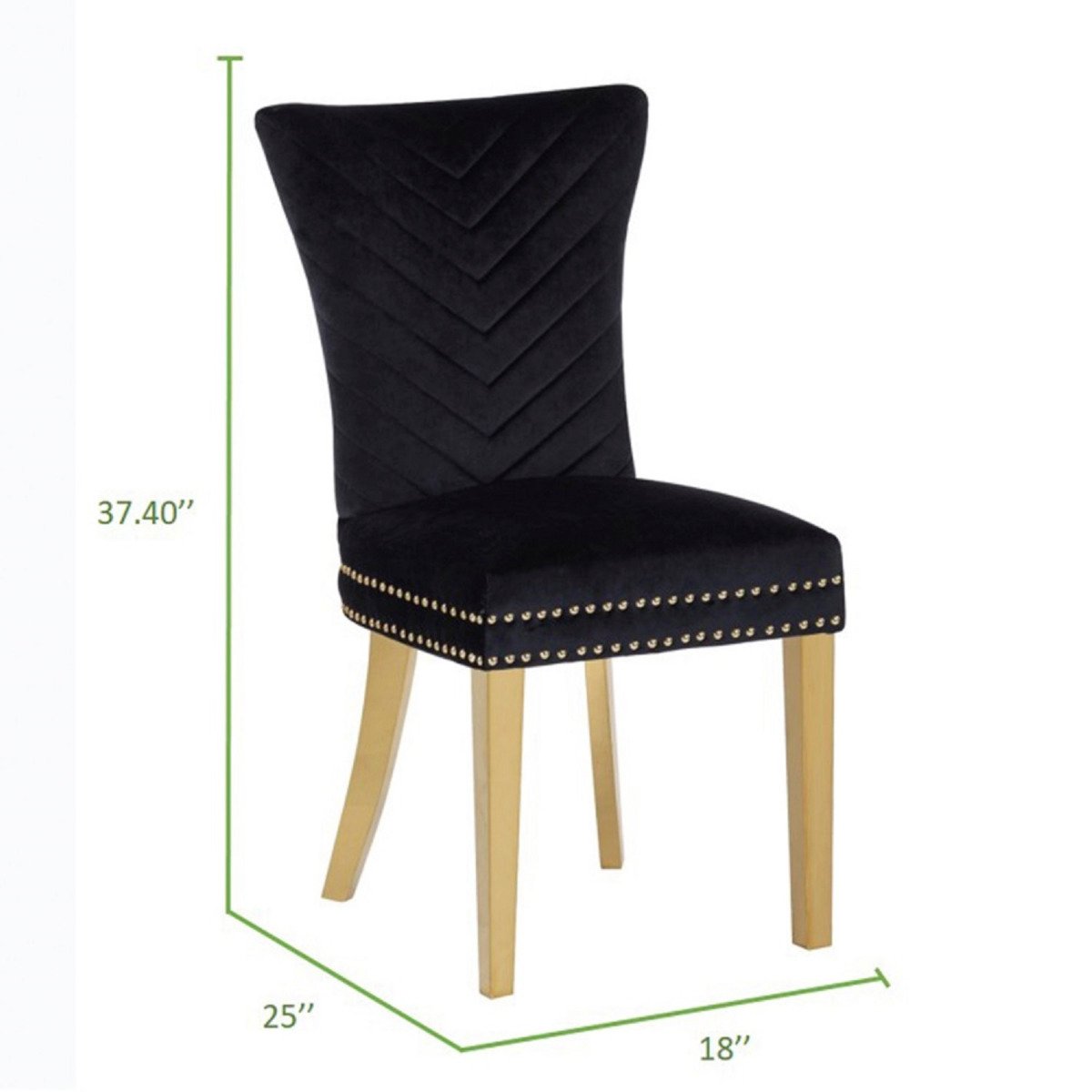 Galaxy Home Eva Gold Legs Dining Chair (Set of 2) in Black - galleria furniture outlet