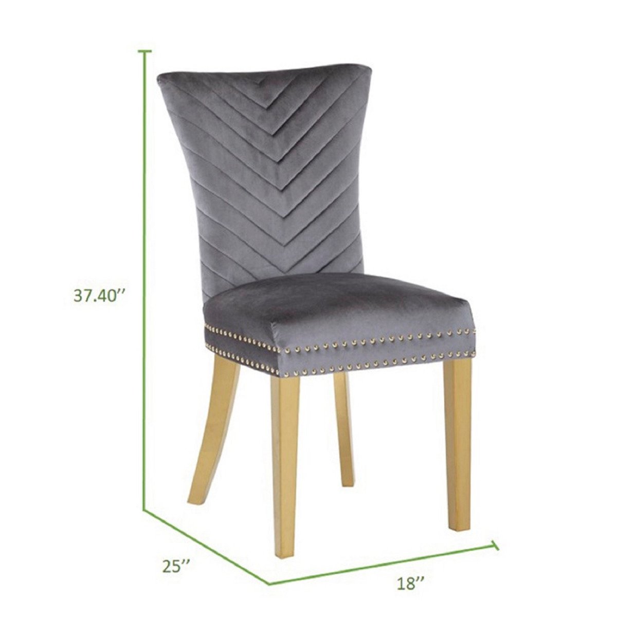 Galaxy Home Eva Gold Legs Dining Chair (Set of 2) in Grey - galleria furniture outlet