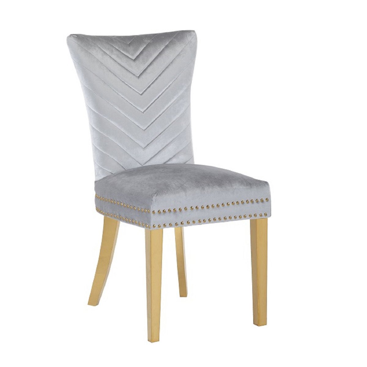 Galaxy Home Eva Gold Legs Dining Chair (Set of 2) in Silver - galleria furniture outlet