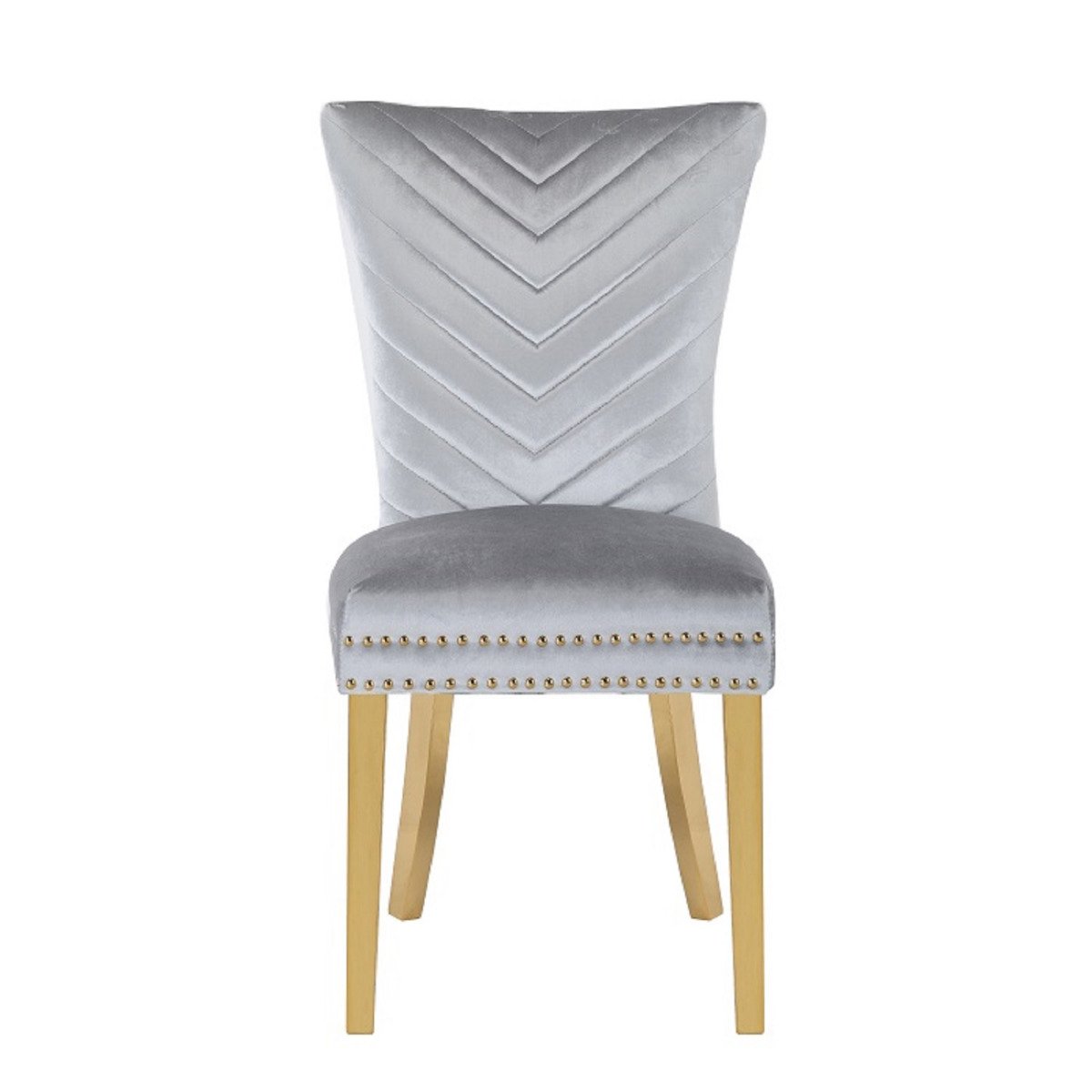 Galaxy Home Eva Gold Legs Dining Chair (Set of 2) in Silver - galleria furniture outlet