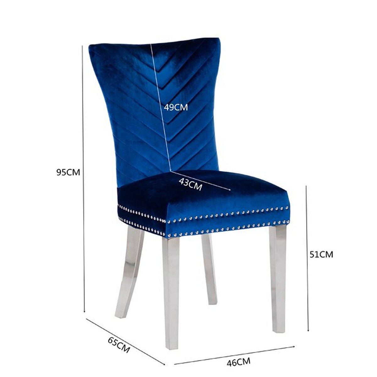 Galaxy Home Eva Stainless Steel Dining Chair (Set of 2) in Blue