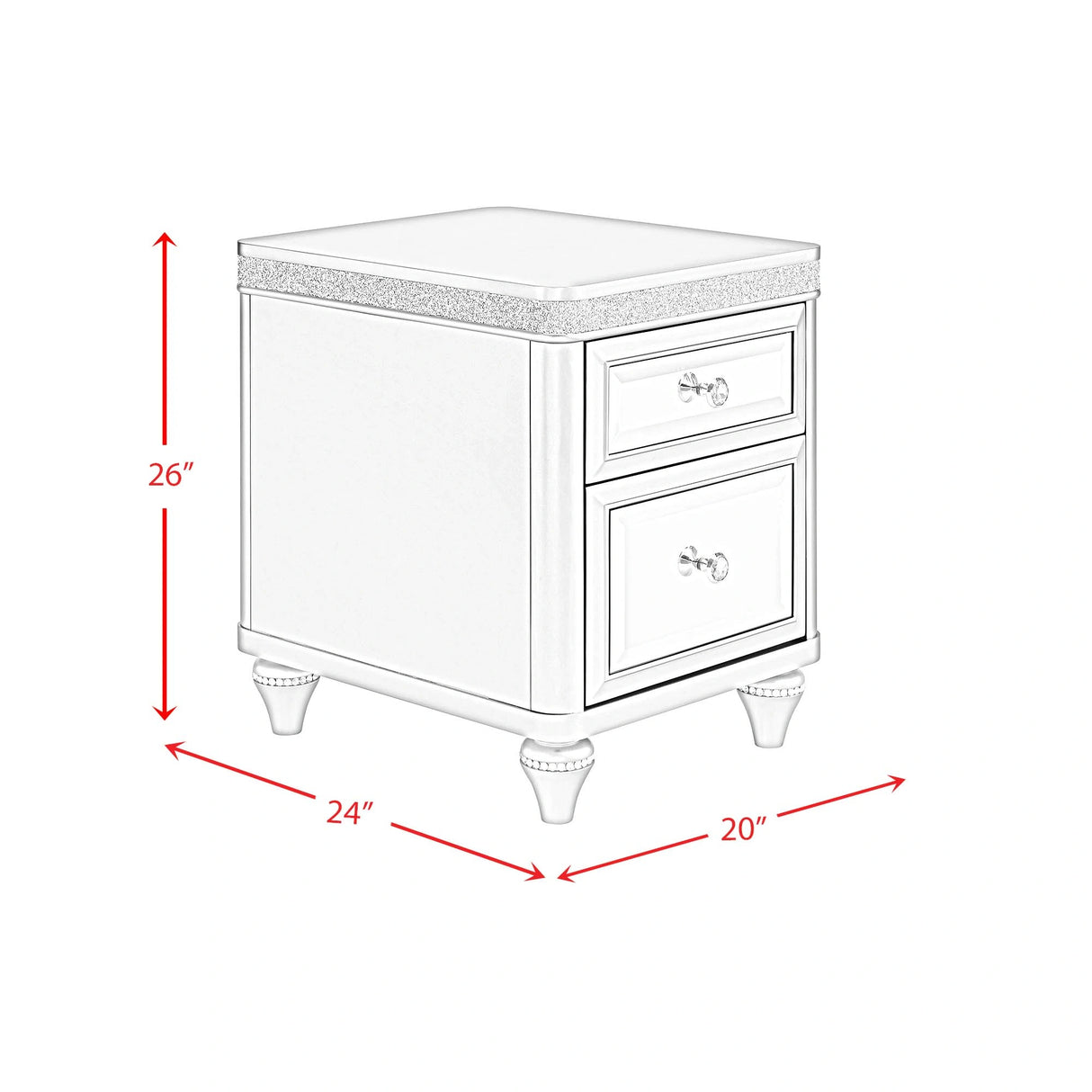 Avril Chairside Table with Power/USB in Silver