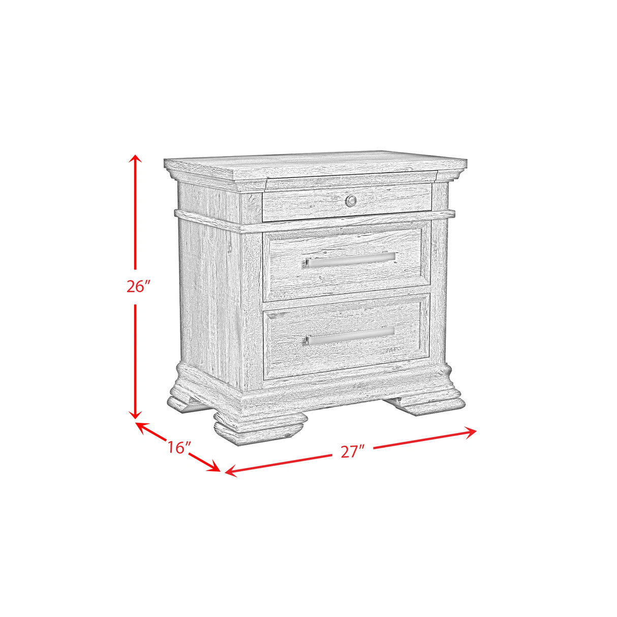 Park Ridge Bedroom Set with 2 Nightstands in Charcoal