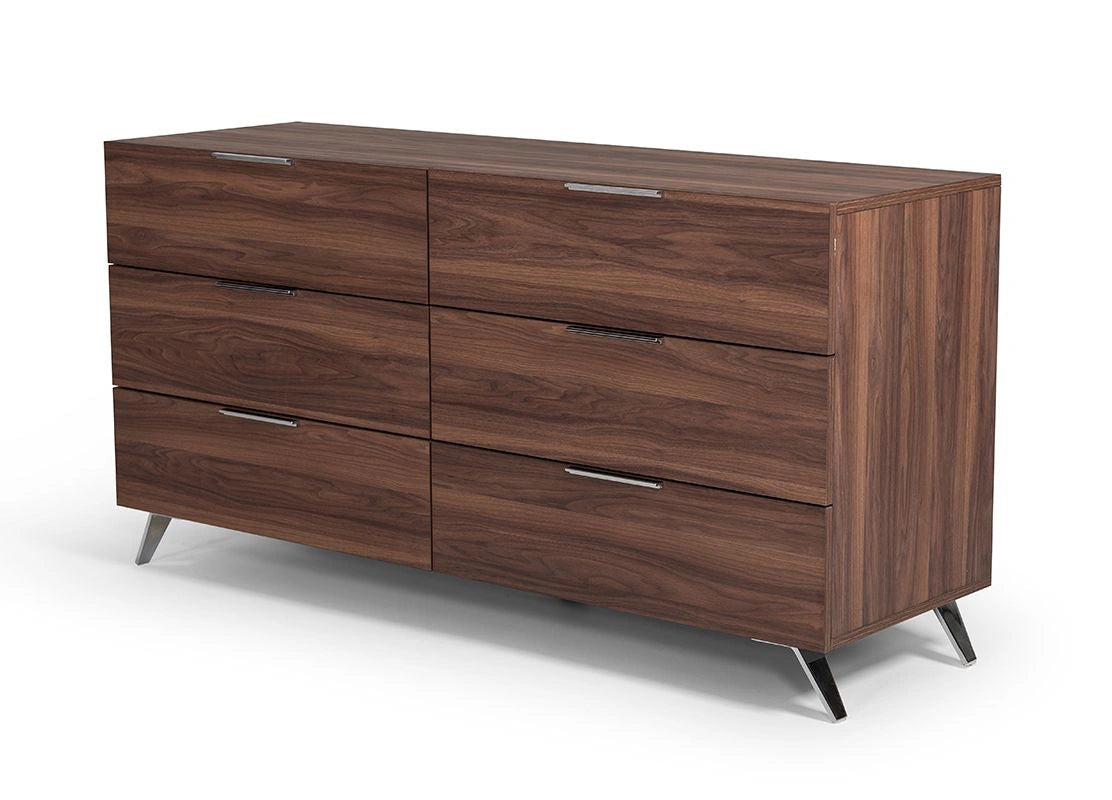 Brooklyn - Italian Modern Walnut 4-Piece Bedroom Set