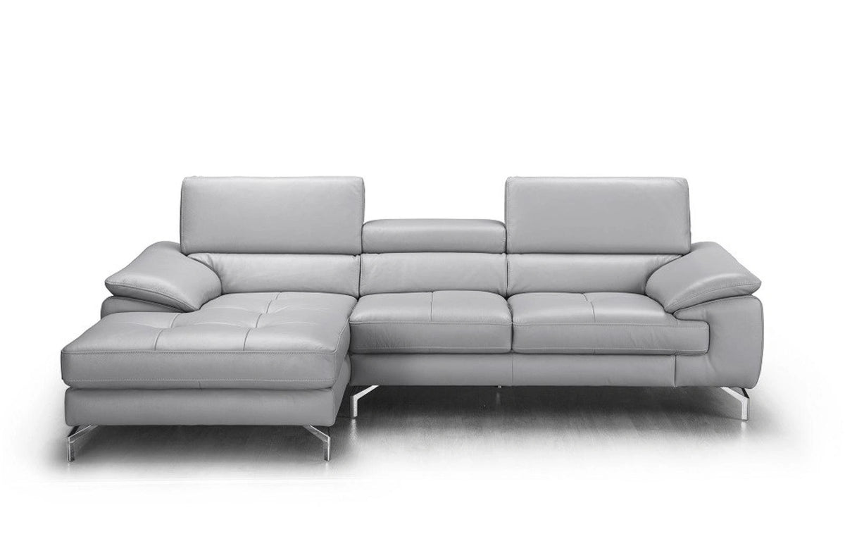 J&M Furniture Liam Left Hand Facing Chaise Sectional in Light Grey