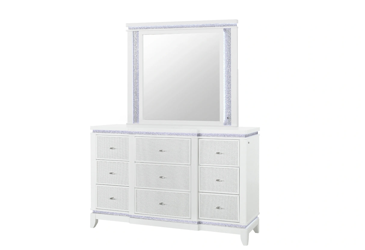 Alina White Mirror with LED