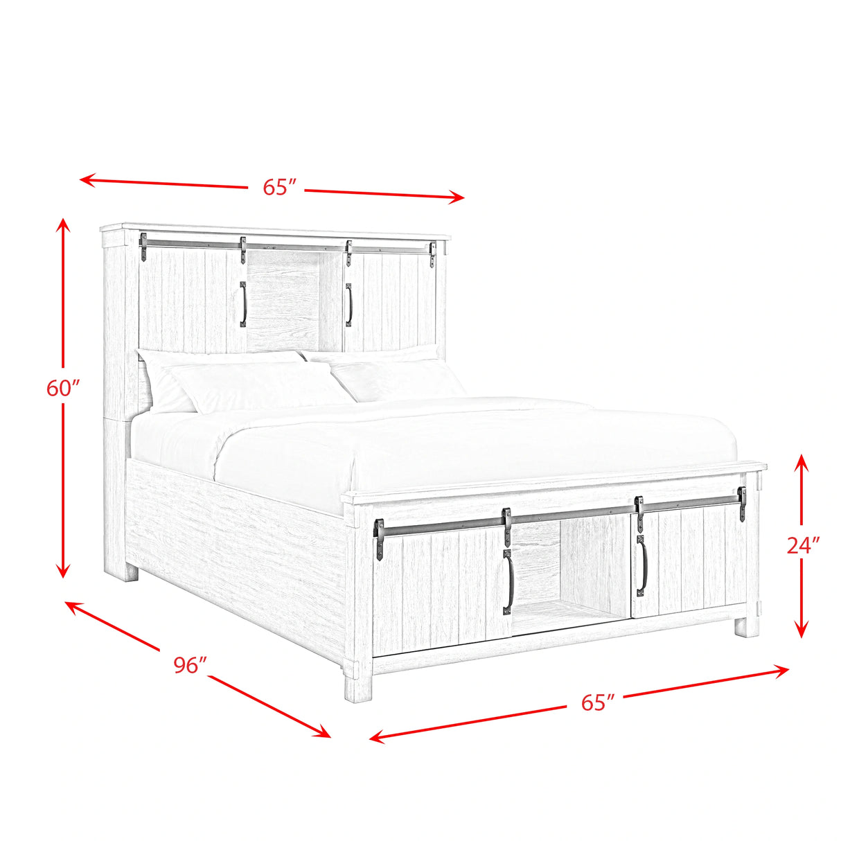 Scott Storage Bed White Finish