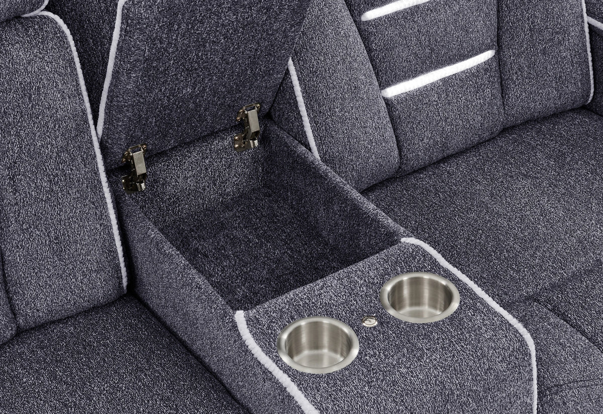 U1895 Grey P2 Reclining Sofa/Console Reclining Loveseat/Recliner