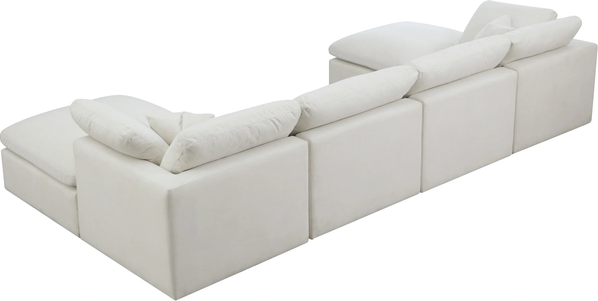 Plush Cream Velvet Standard Cloud Modular Sectional