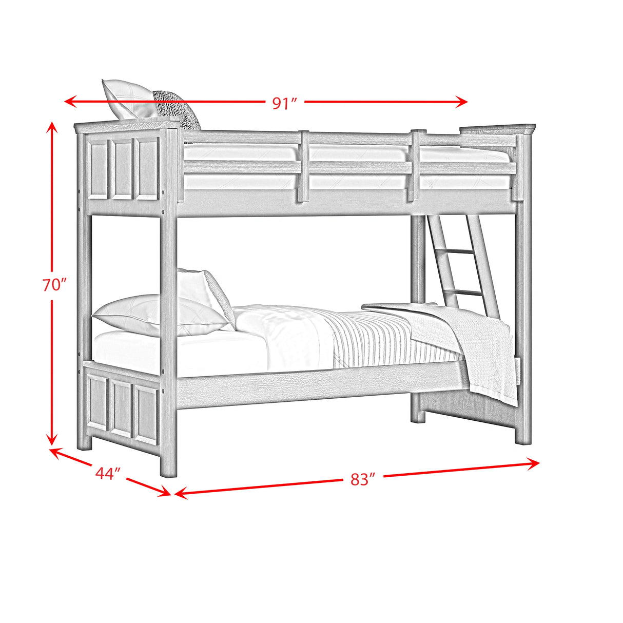 Hampton Kids Over Bunk with Ladder