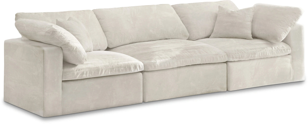 Cozy Cream Velvet Cloud Modular Sofa