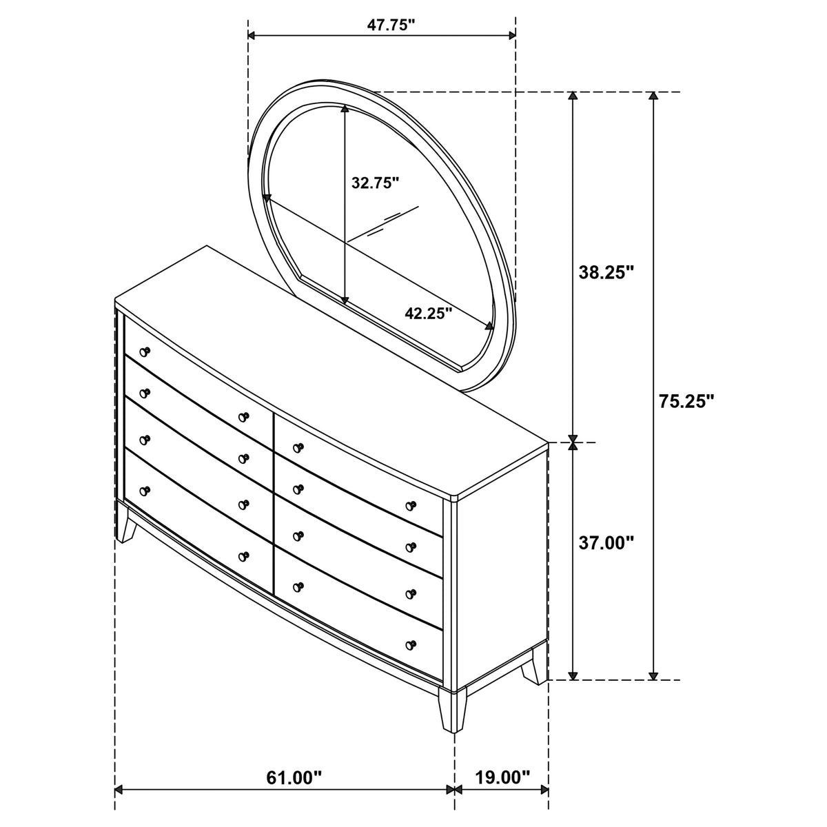 Granada Dresser with Mirror