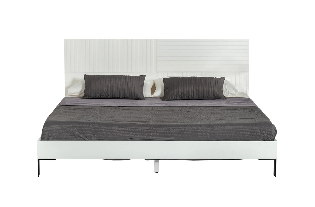Valencia Contemporary White Bed