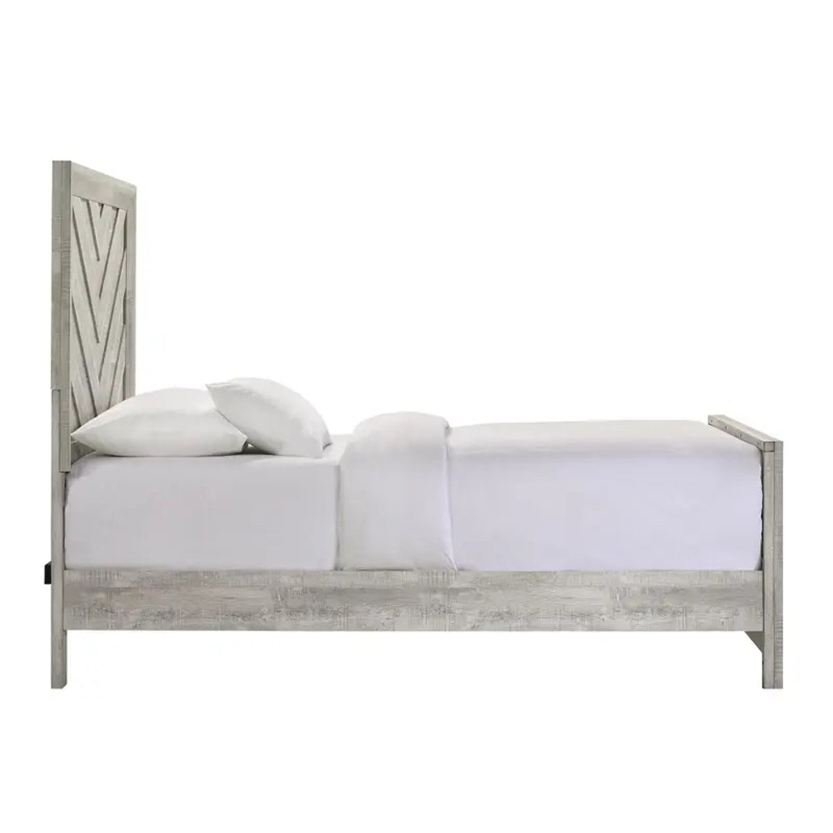 Elements International Ellen Queen Panel Bed in White