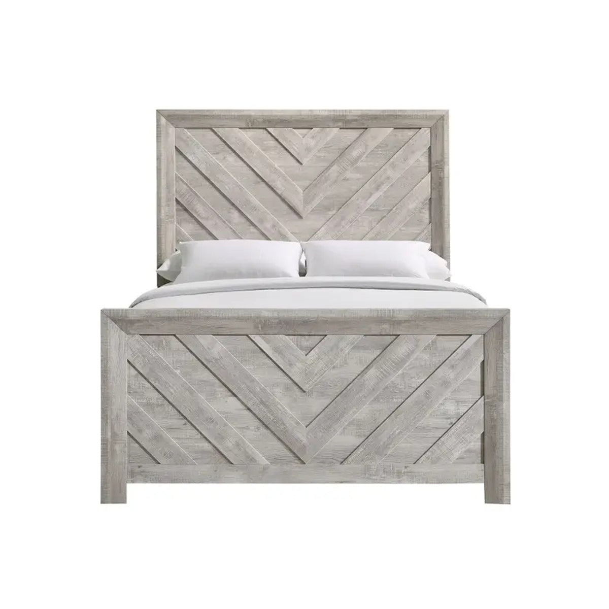 Elements International Ellen Queen Panel Bed in White