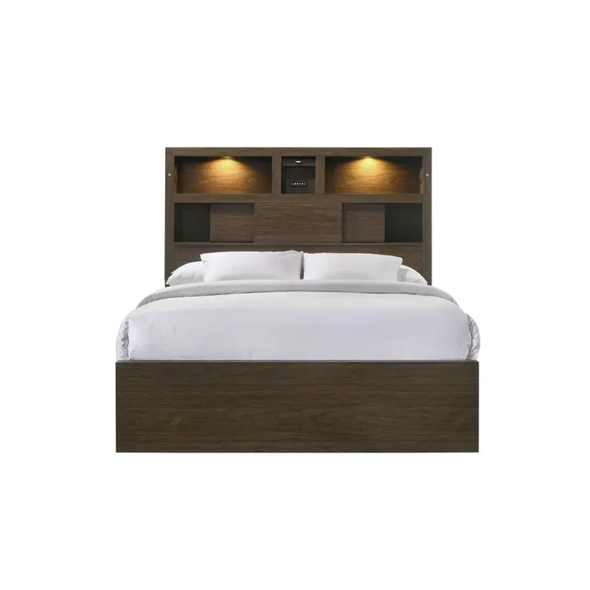 Elements International Hendricks Queen Music Bed in Brown Grey