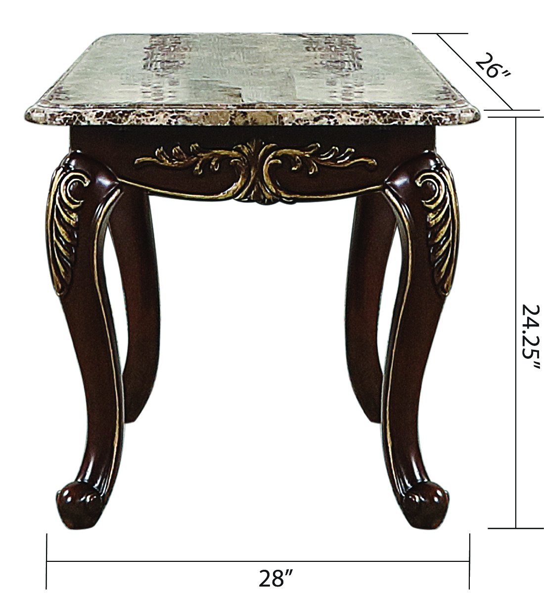 Galaxy Home Gloria End Table in Brown