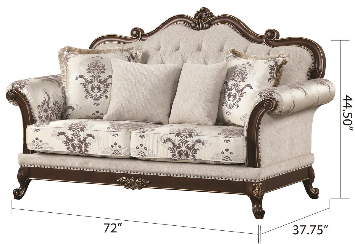 Galaxy Home Gloria Loveseat in White