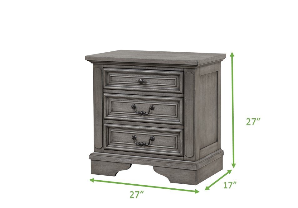 Galaxy Home Grace Nightstand in Gray