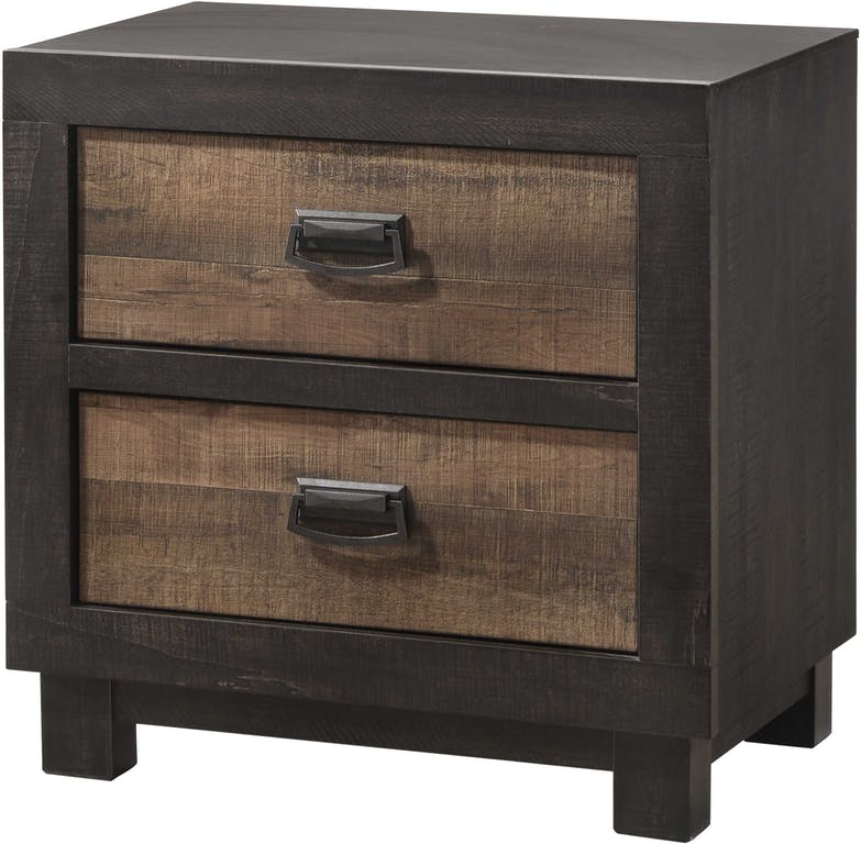Elements International Harlington 2 Drawers Nightstand in Rustic Gray image