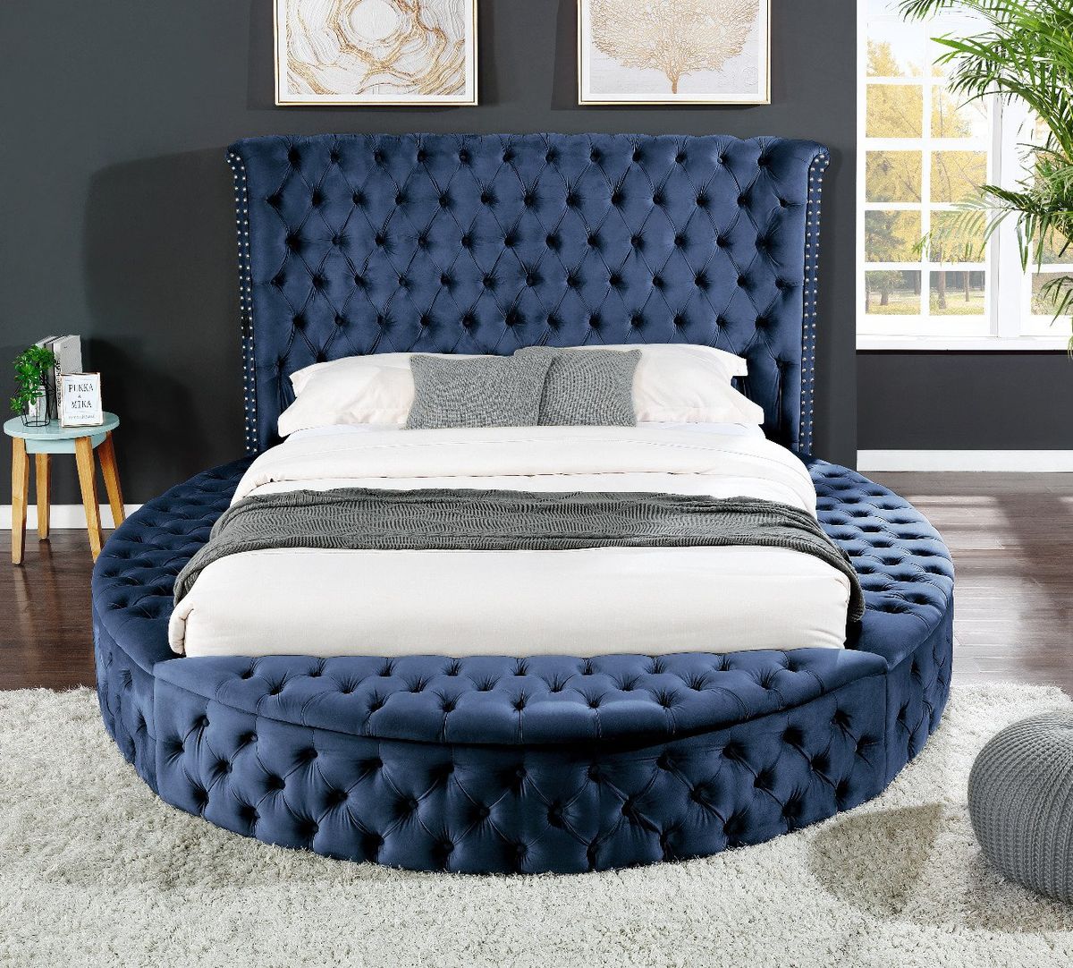 Galaxy Home Hazel Queen Bed in Blue