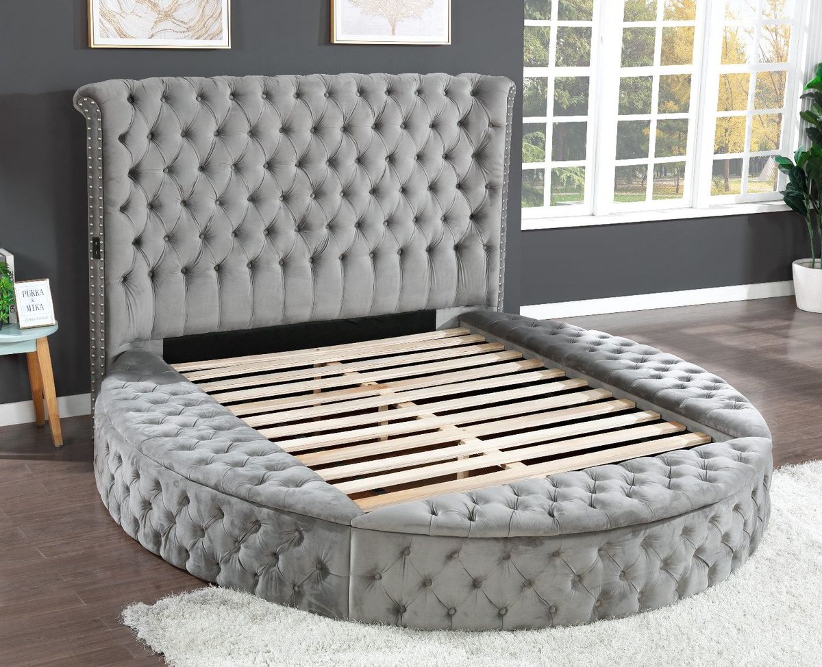 Galaxy Home Hazel King Bed in Gray