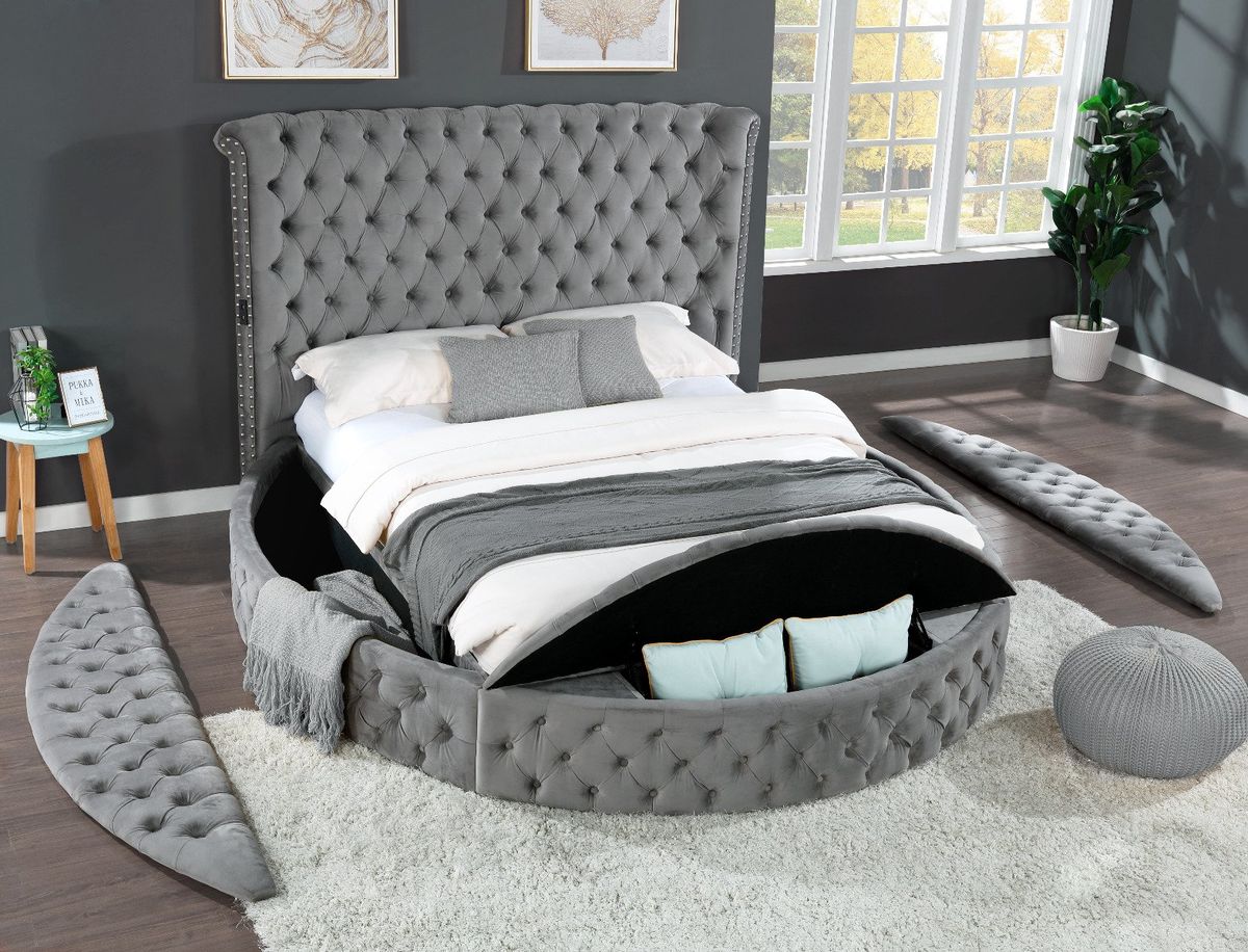 Galaxy Home Hazel Queen Bed in Gray