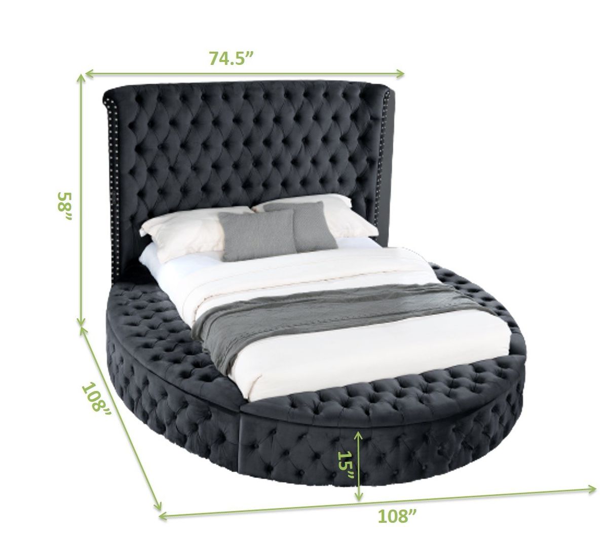Galaxy Home Hazel Queen Bed in Black - galleria furniture outlet