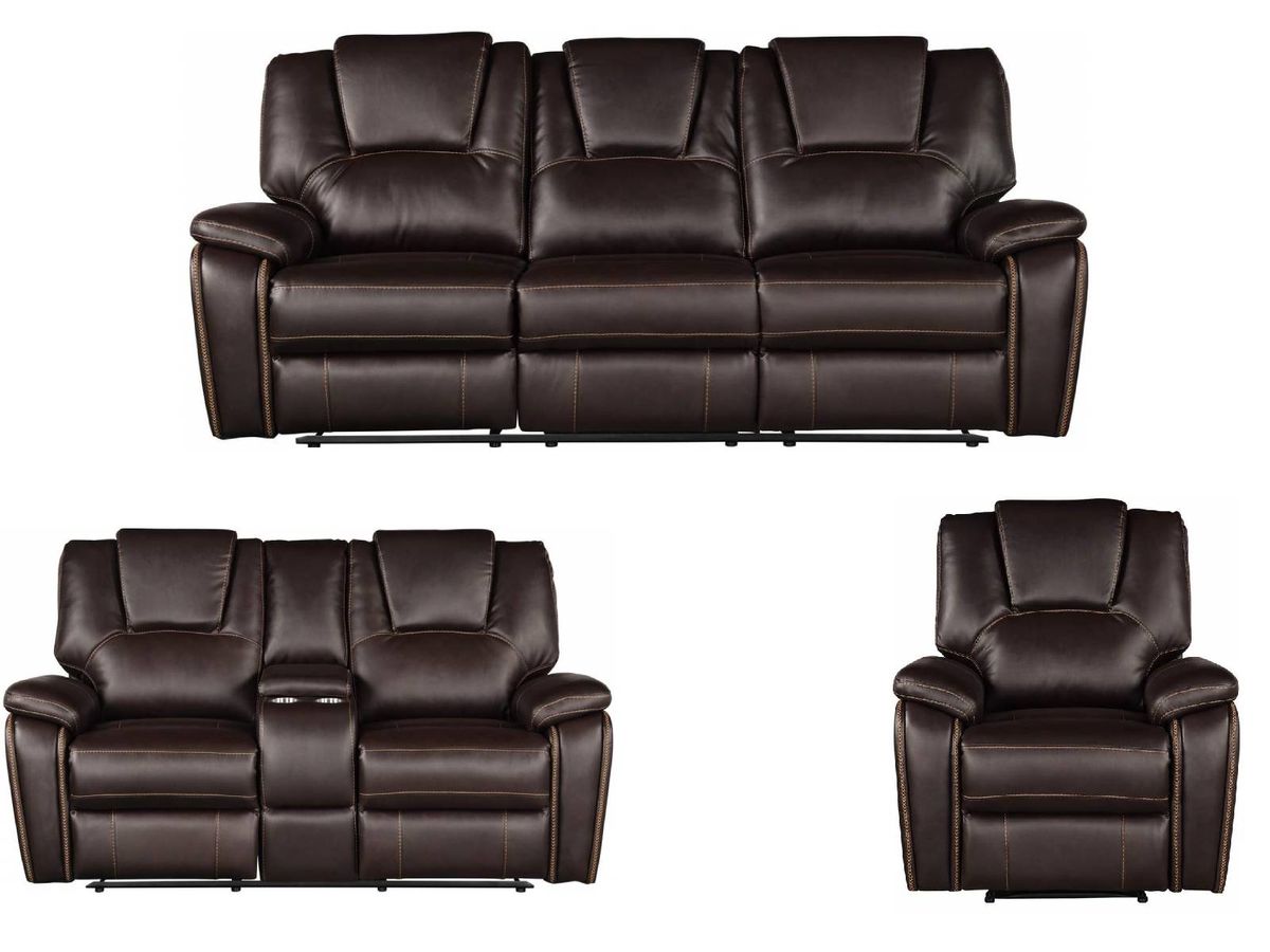 Galaxy Home Hong Kong Power Reclining Sofa in Brown - galleria furniture outlet