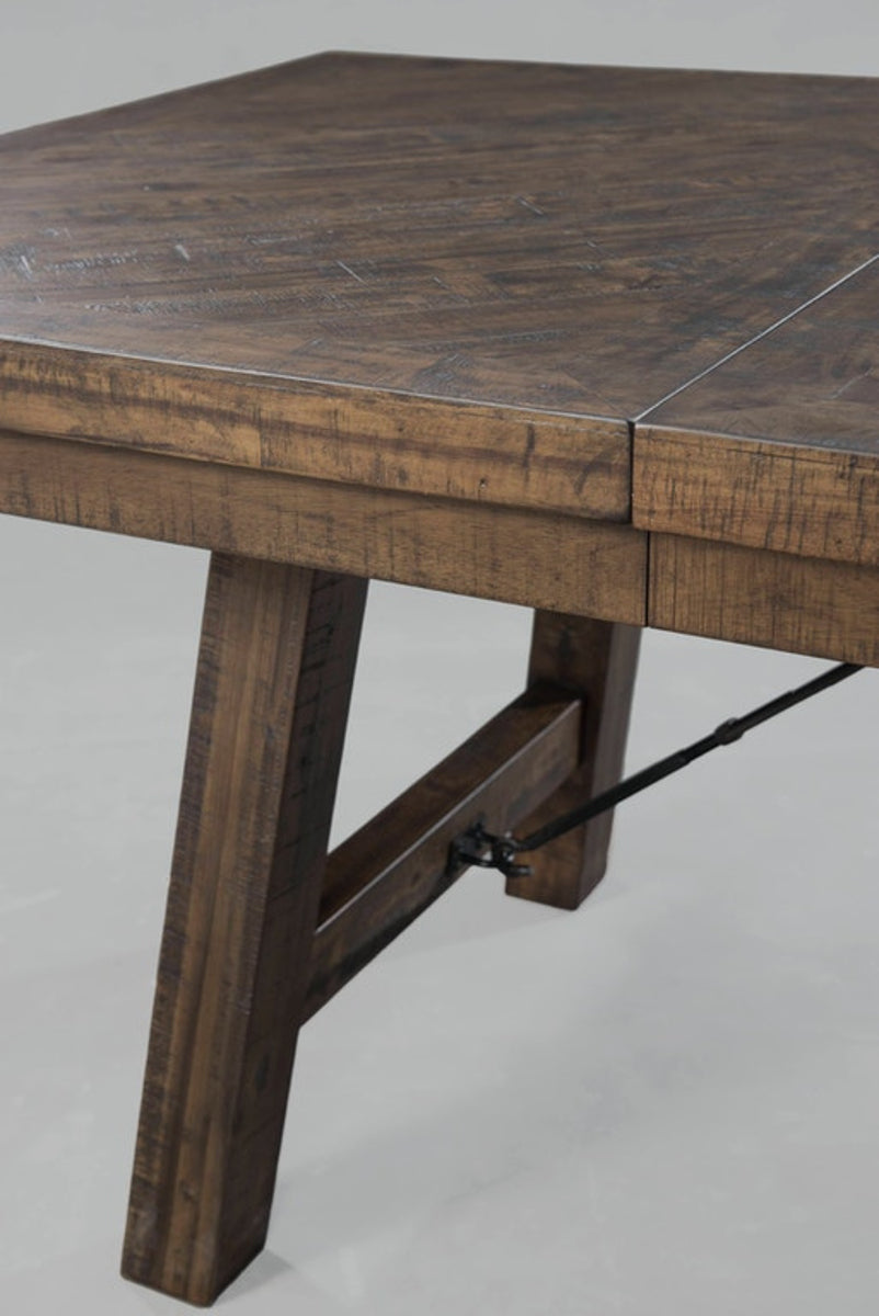 Elements International Jax Rectangular Dining Table in Smokey WalnutC