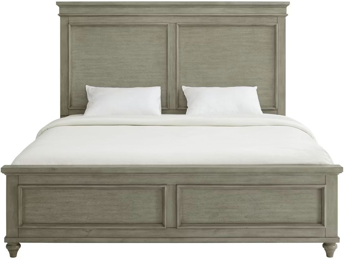 Elements International Kendari King Panel Bed in Grey