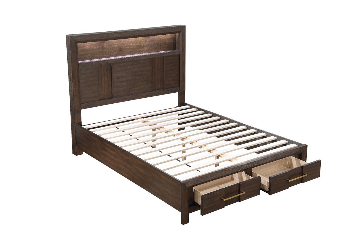 Galaxy Home Kenzo Full Bed in Brown
