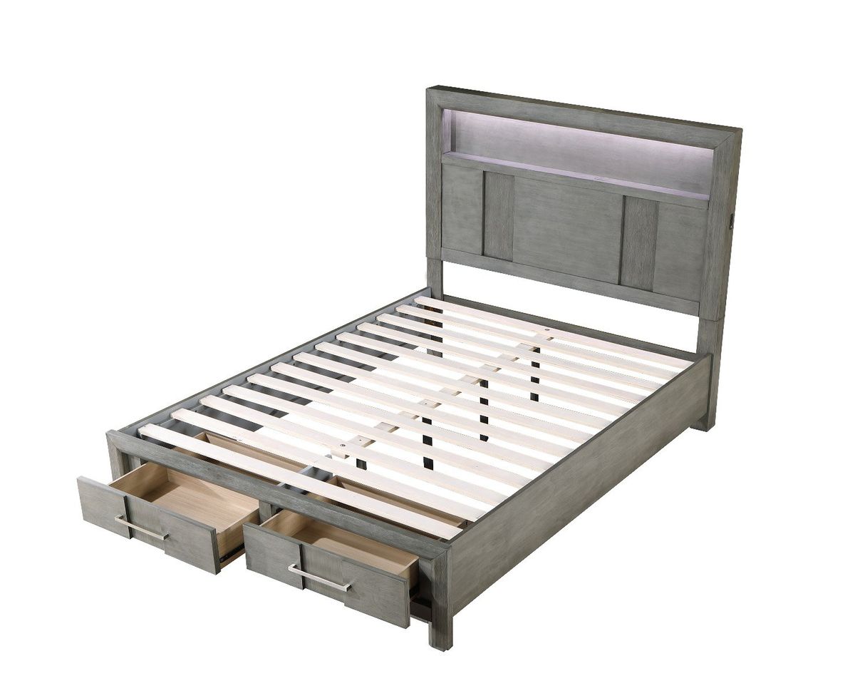 Galaxy Home Kenzo Queen Bed in Gray