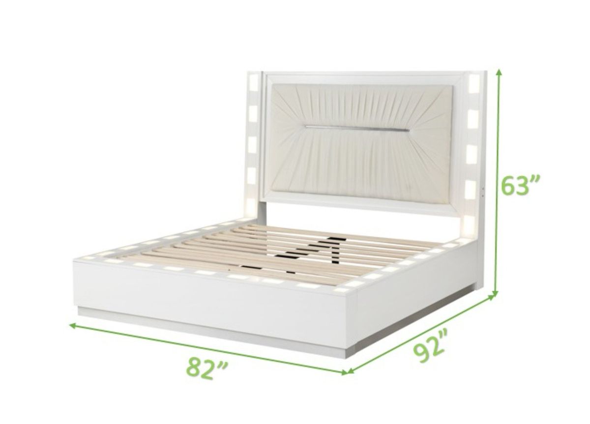 Galaxy Home Coco King Size Bed in Milky White - galleria furniture outlet
