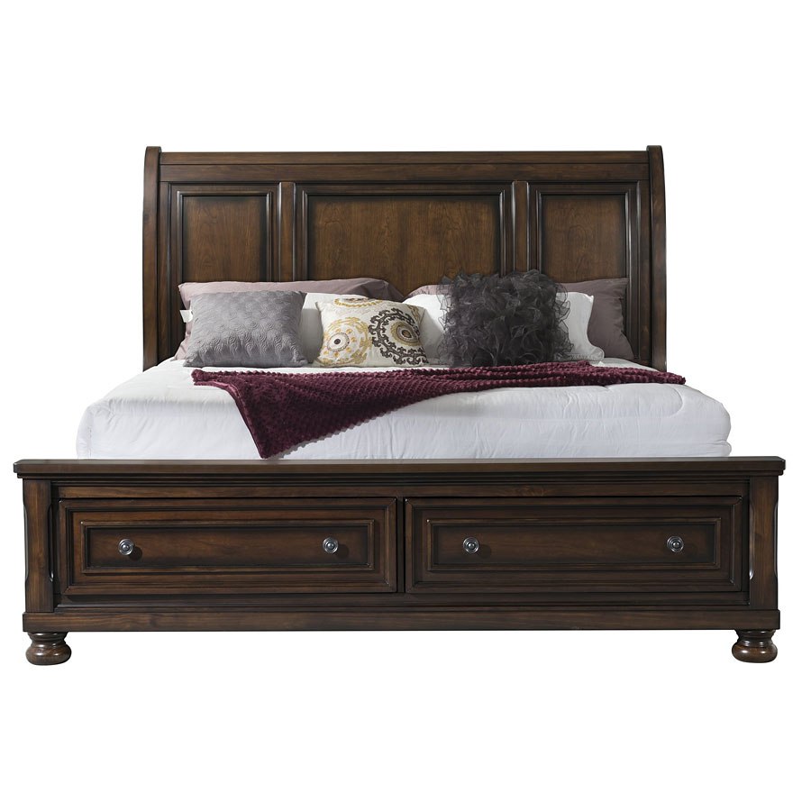 Elements International Kingston King Bed with Storage Footboard in Walnut image