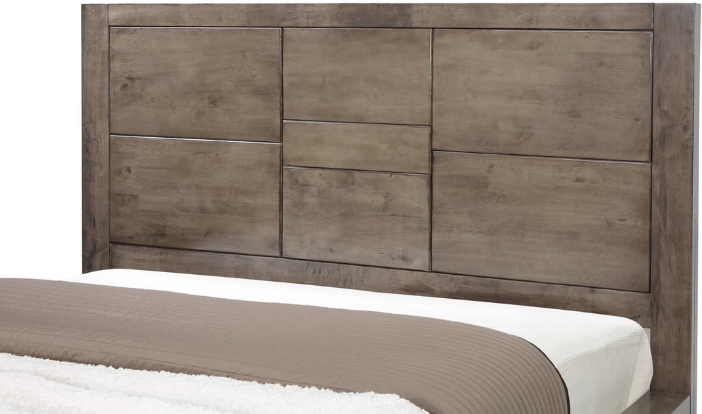 Elements International Logic King Platform Bed in Rustic Grey
