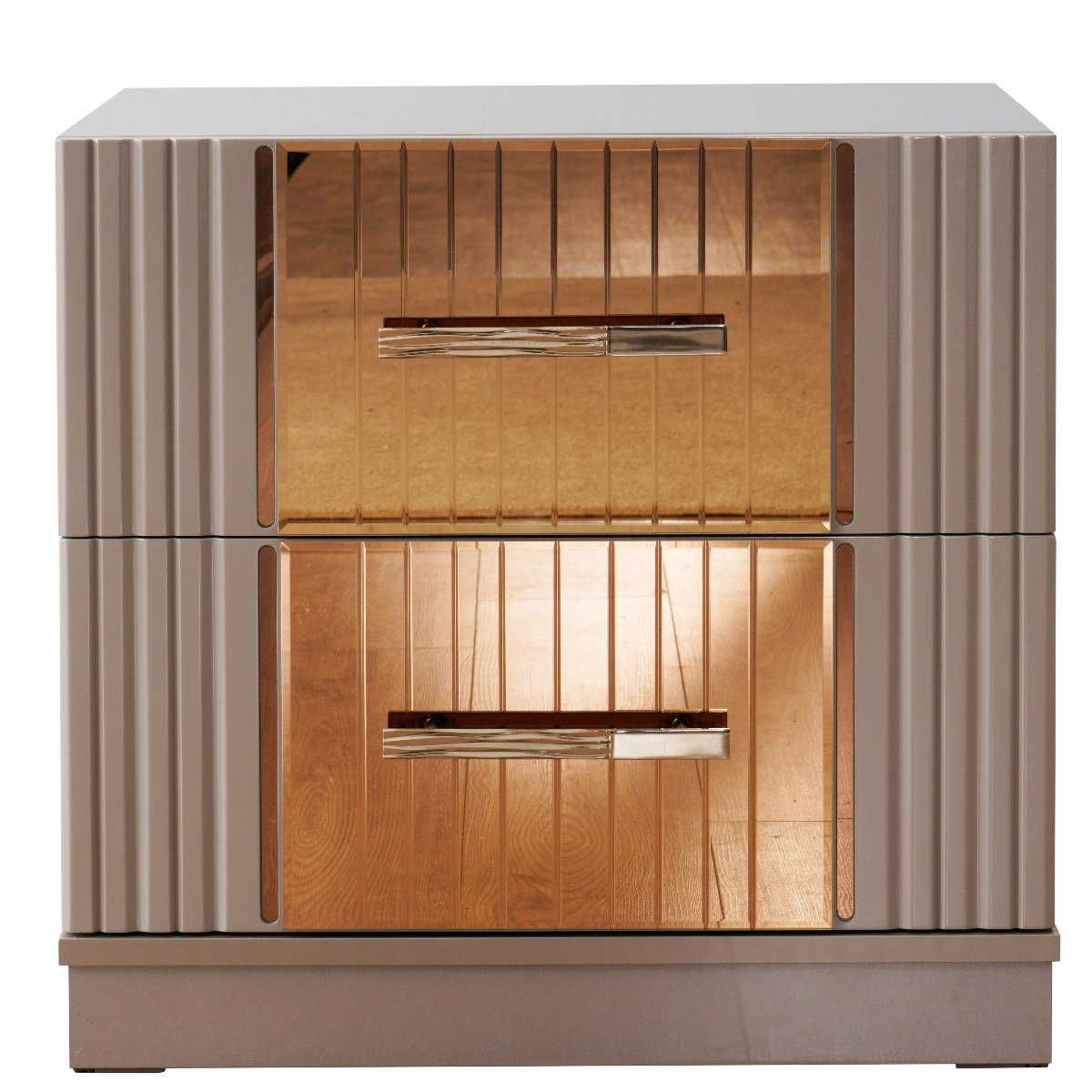 Galaxy Home Lorenzo Gold Detailed Nightstand - galleria furniture outlet